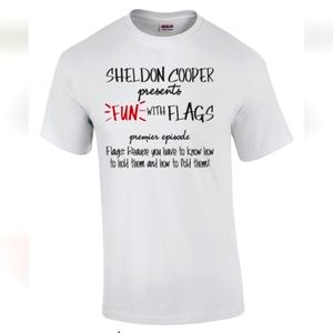Sheldon Cooper Big Bang Fun with Flags t shirt xl